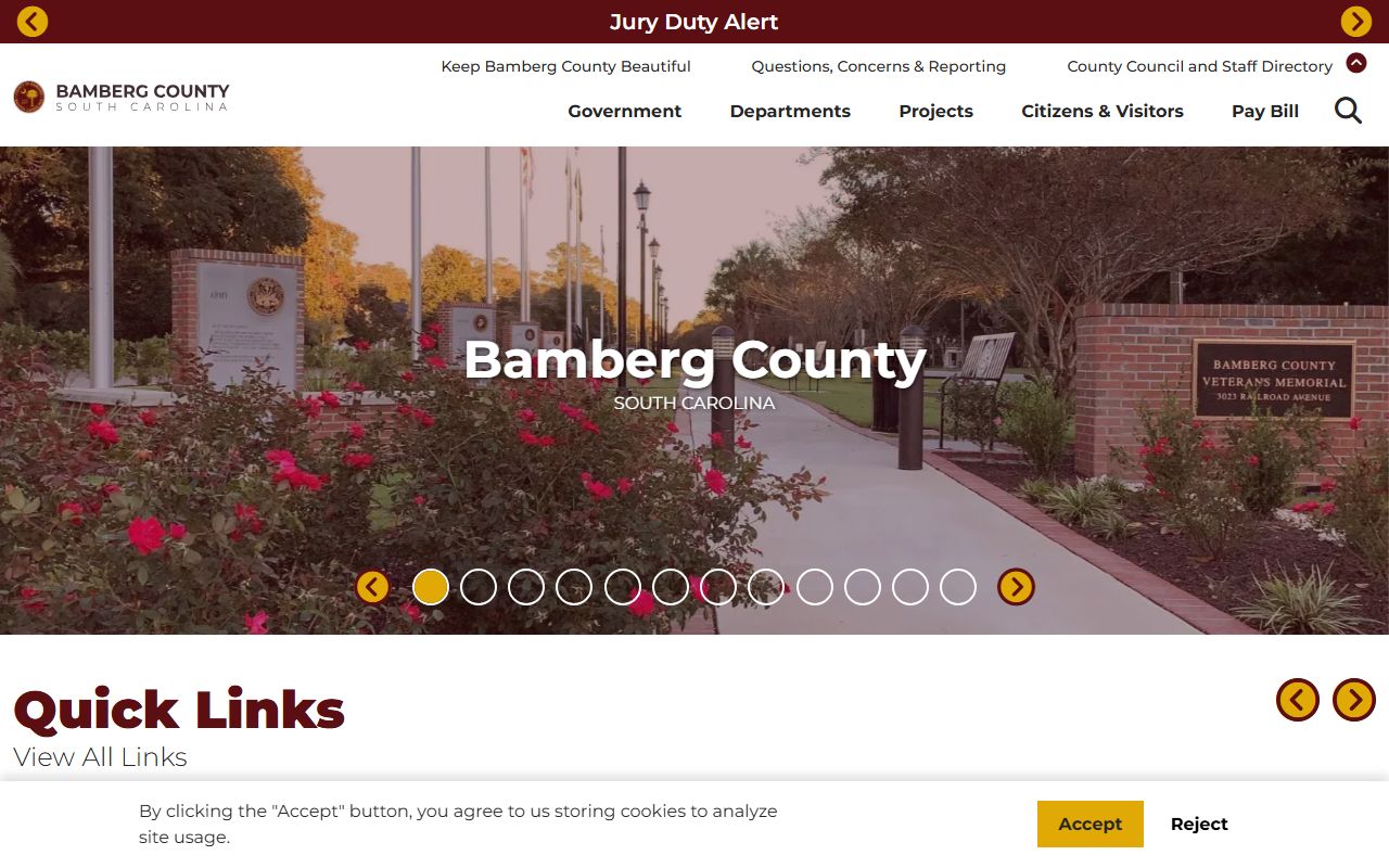 Bamberg County government website released inmates records access