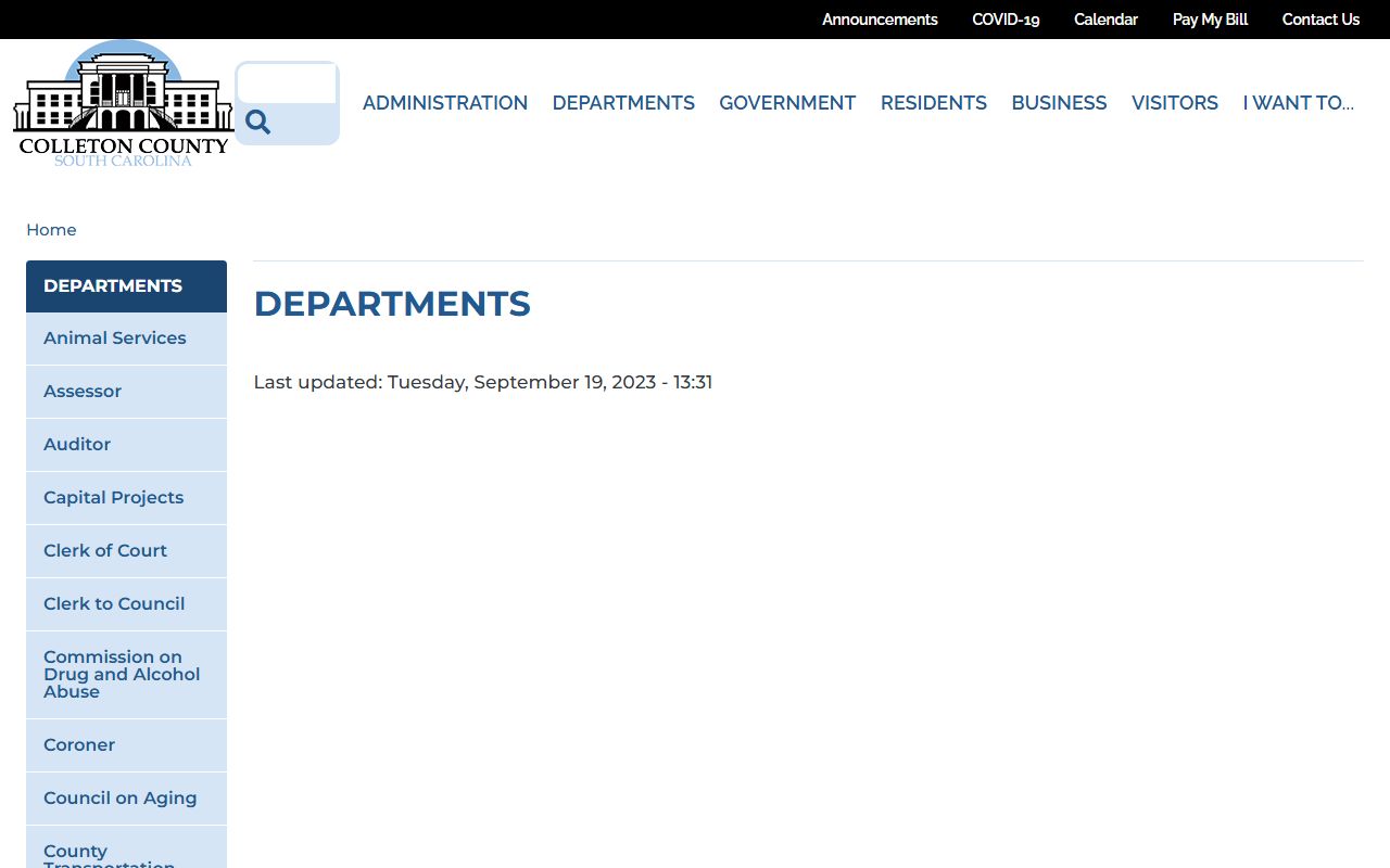 Colleton County released inmates departments contact page